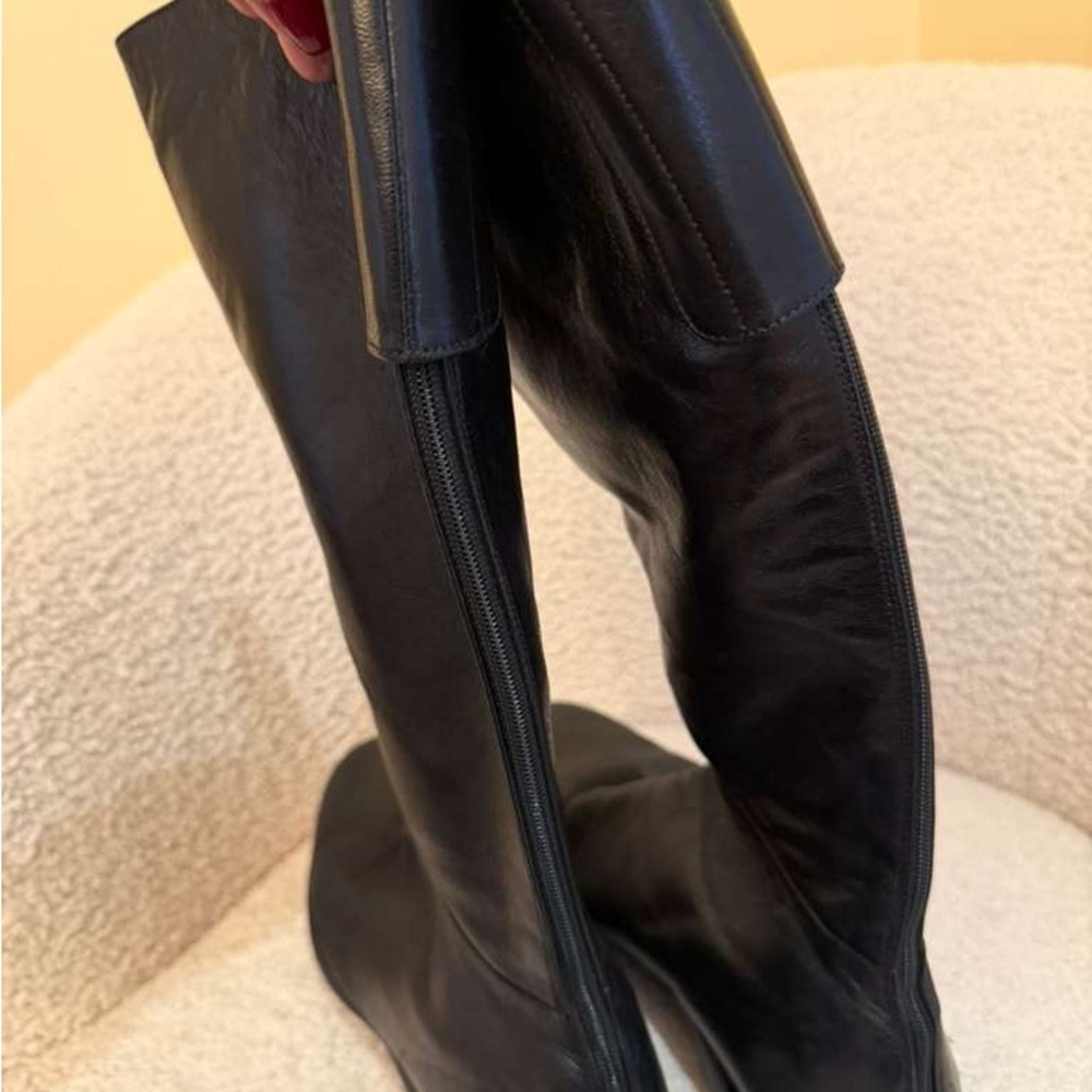 Prada Black Leather Knee-High Boots - Picture 3 of 6